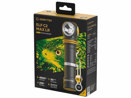 Фонарь Armytek Elf C2 Max LR USB-C 4500 lm дальнобойный свет белый